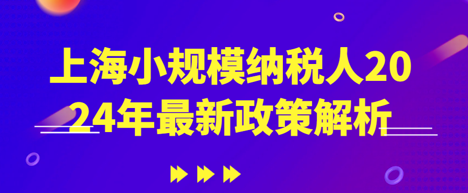 上海小規模納稅人2024年最新政策解析